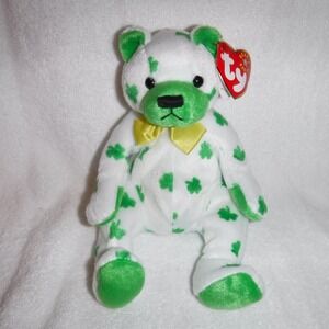 Ty Beanie‎ Baby Clover Bear Shamrock St Patricks Day Plush Collectible